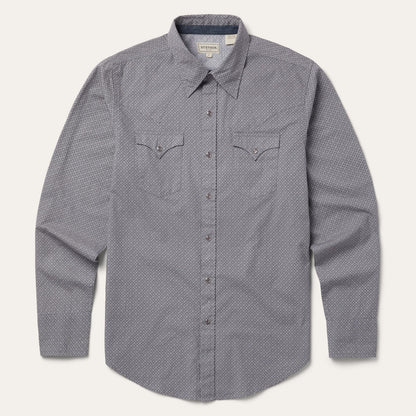 Diamond Print Western Shirt Men