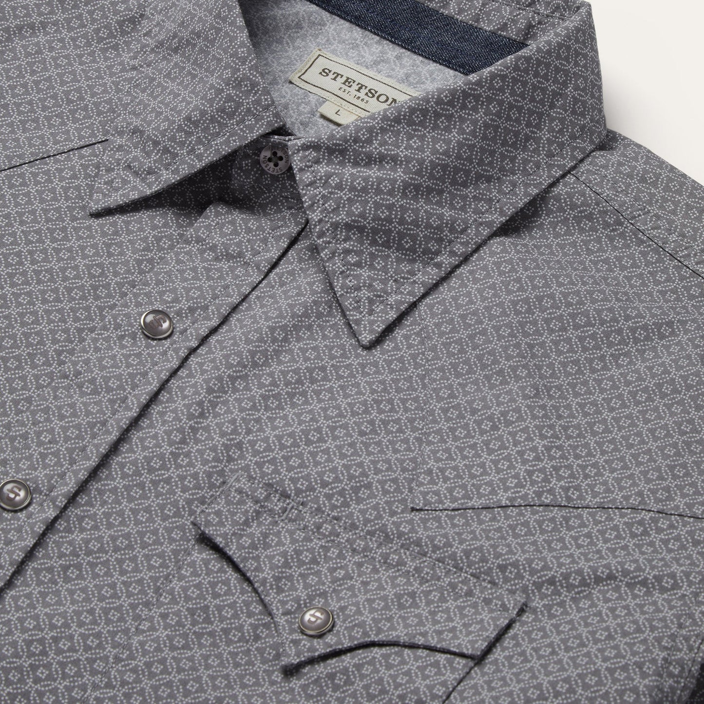 Diamond Print Western Shirt Men