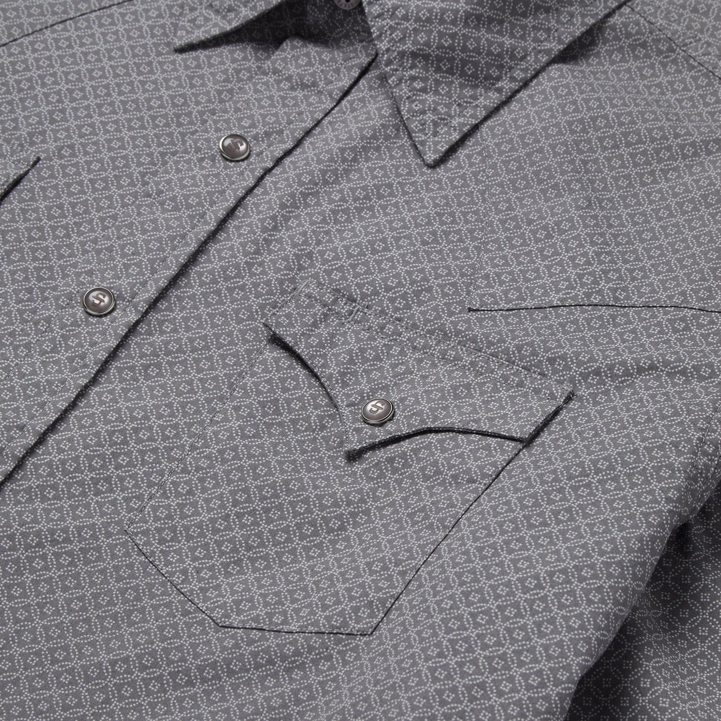 Diamond Print Western Shirt Men