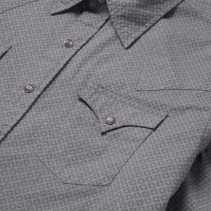 Diamond Print Western Shirt Men