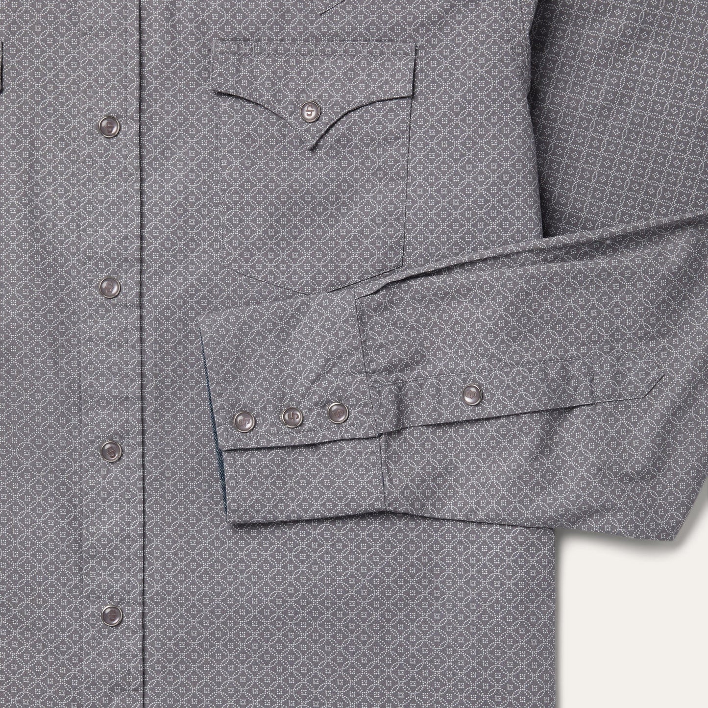 Diamond Print Western Shirt Men
