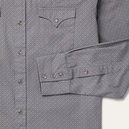 Diamond Print Western Shirt Men