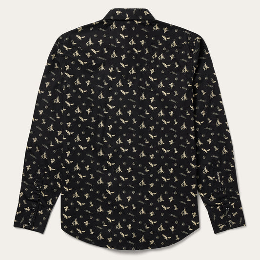 Conversation Print Western Shirt Men