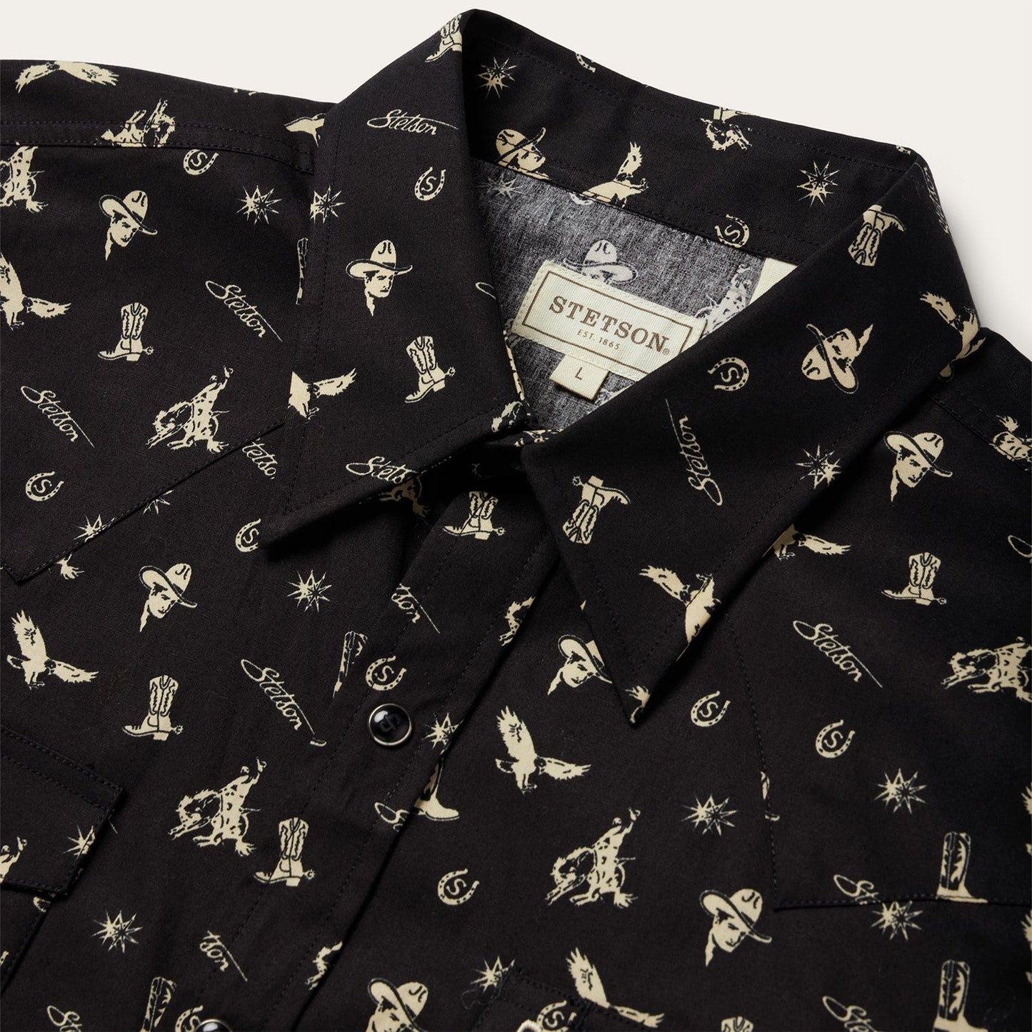 Conversation Print Western Shirt Men