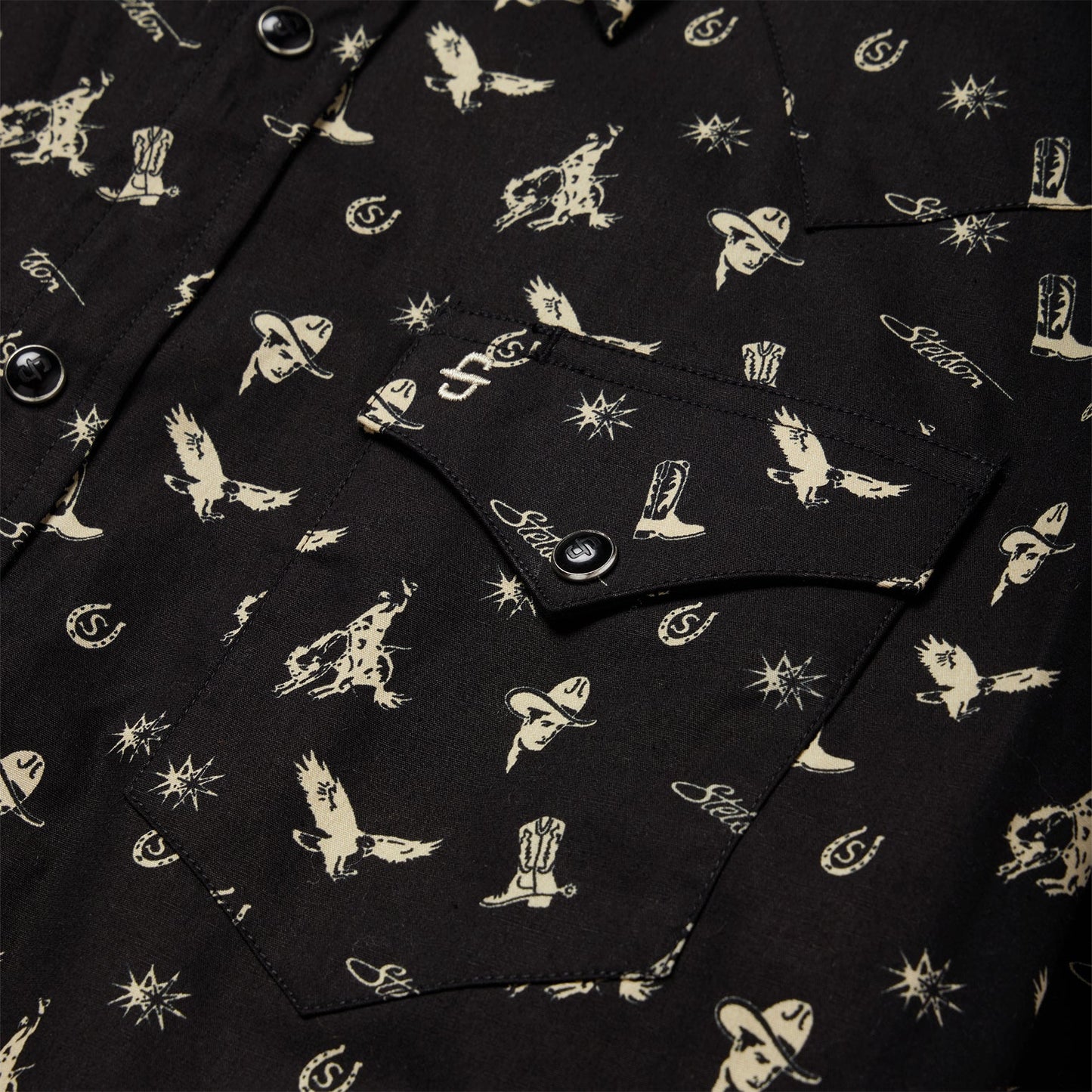 Conversation Print Western Shirt Men
