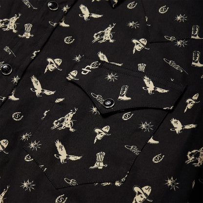 Conversation Print Western Shirt Men