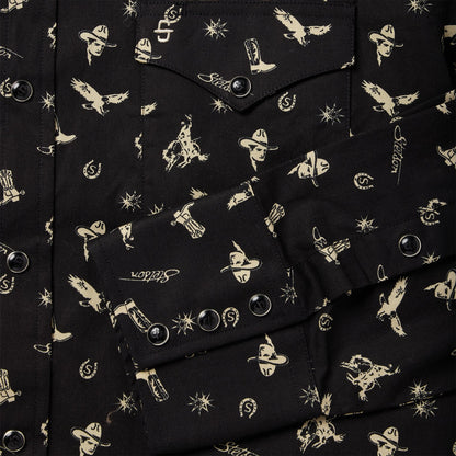 Conversation Print Western Shirt Men