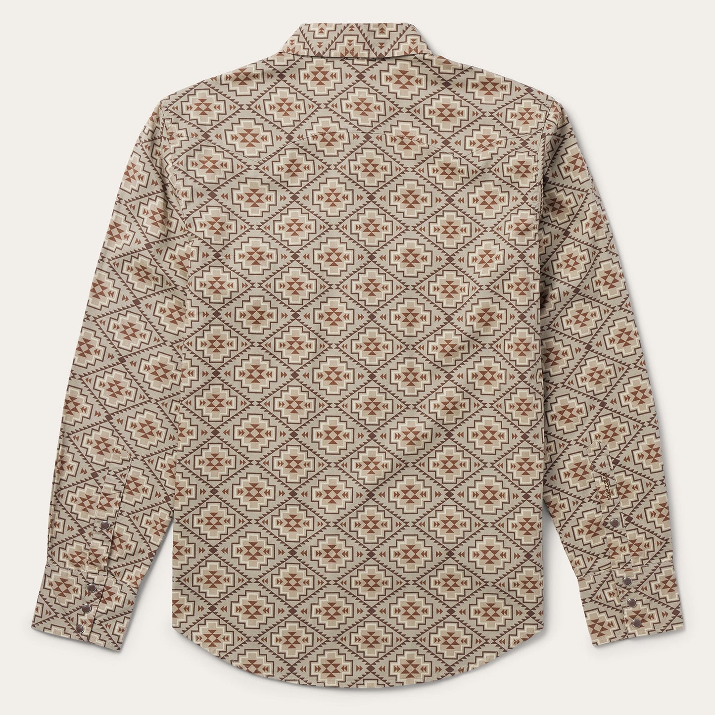Brown Aztec Poplin Western Shirt Men