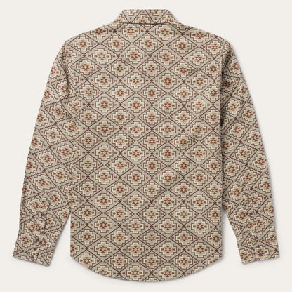 Brown Aztec Poplin Western Shirt Men