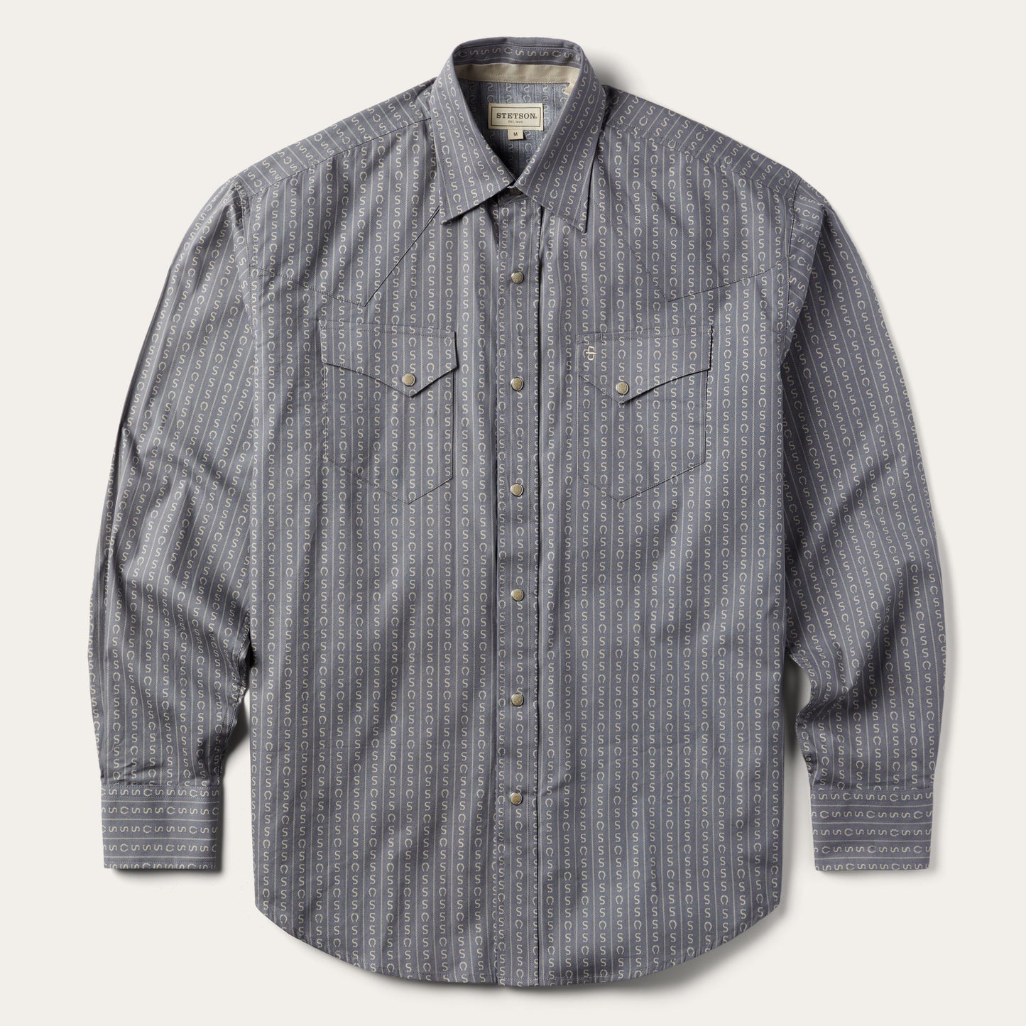 Horseshoe Stripe Print Shirt Men