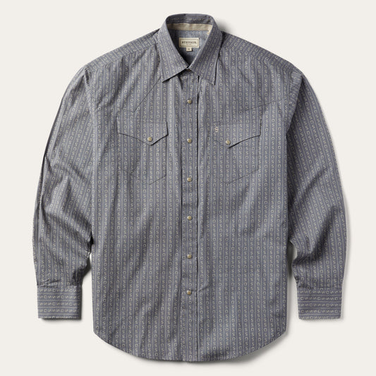Horseshoe Stripe Print Shirt Men