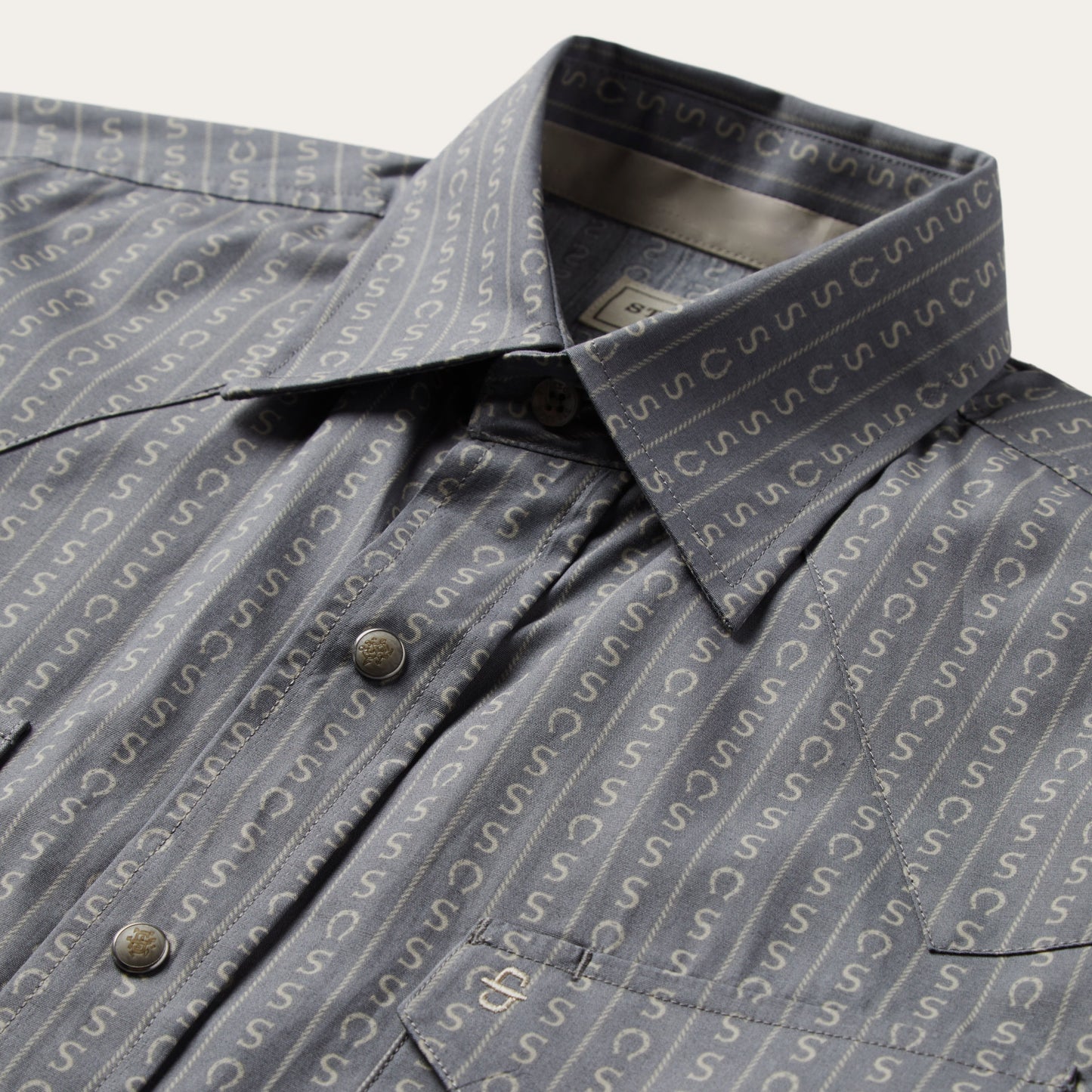 Horseshoe Stripe Print Shirt Men
