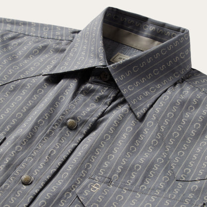 Horseshoe Stripe Print Shirt Men