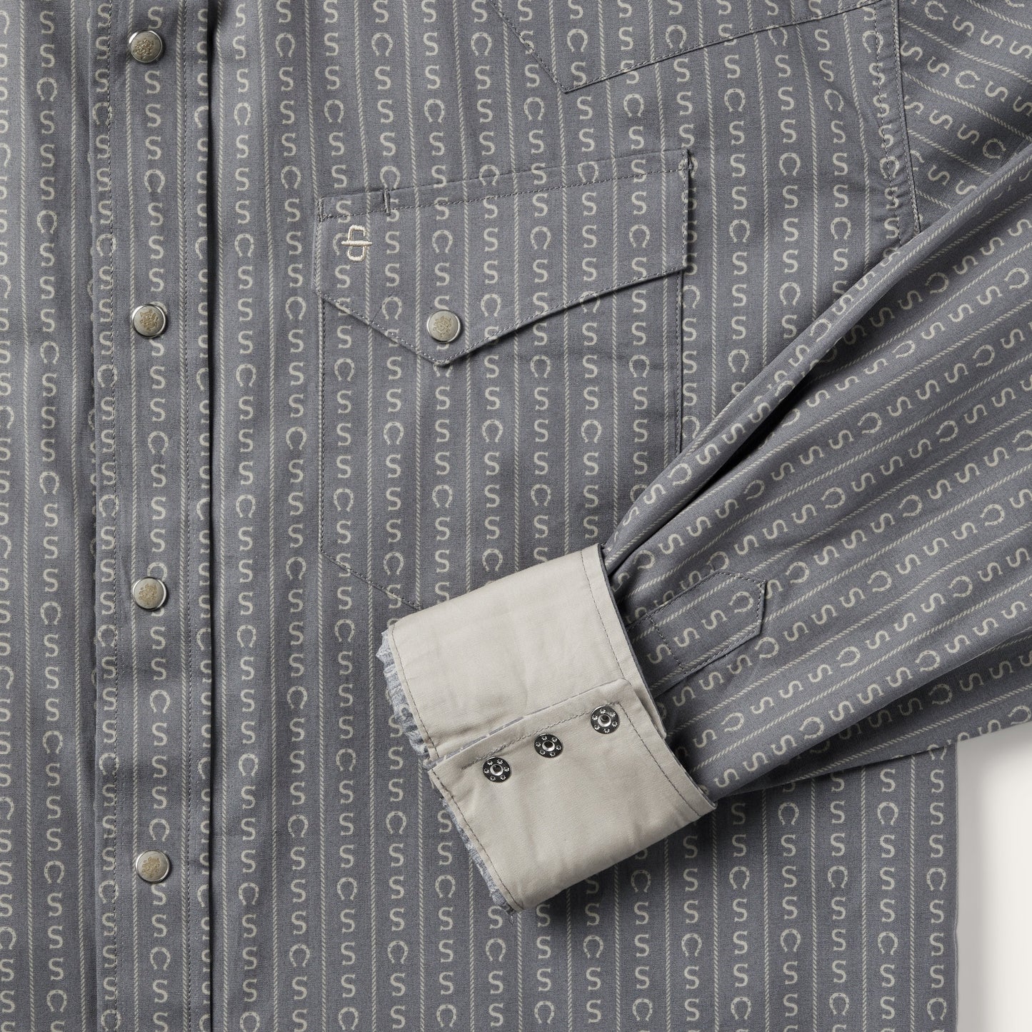 Horseshoe Stripe Print Shirt Men