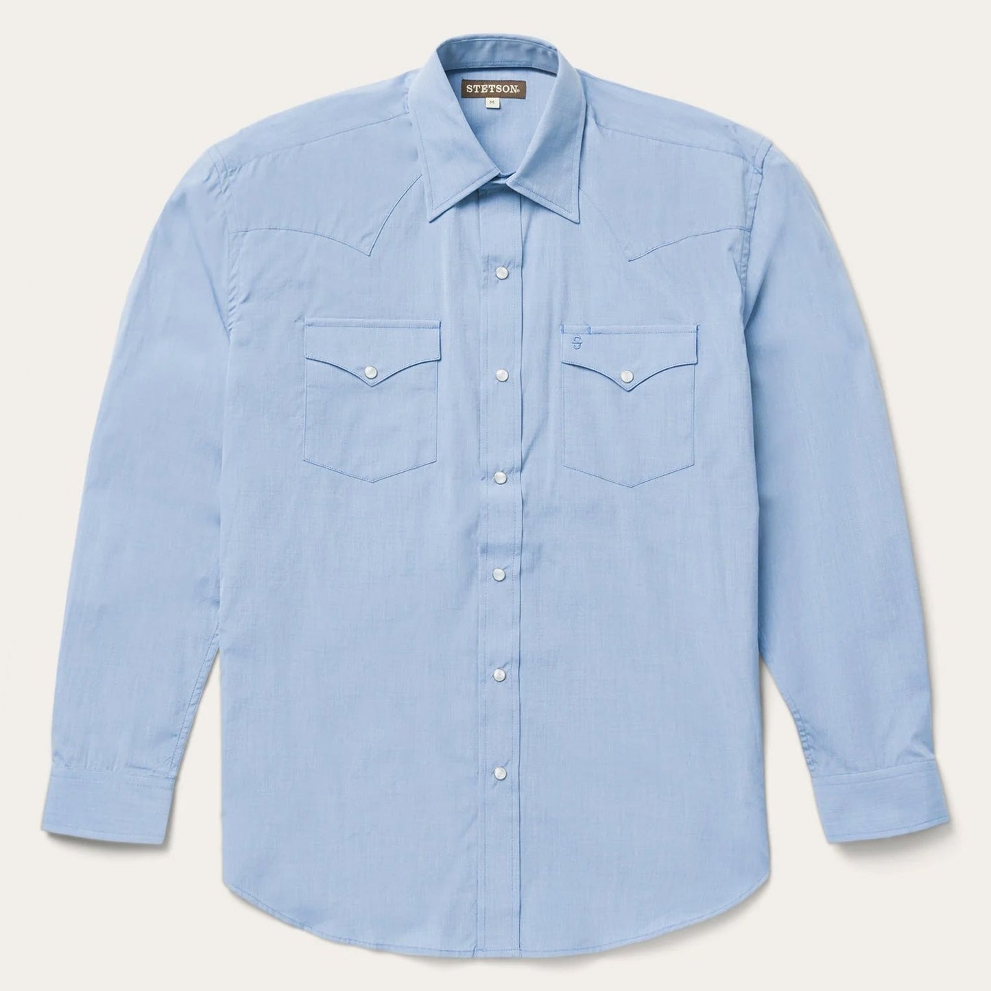 Blue End On End Solid Shirt Men