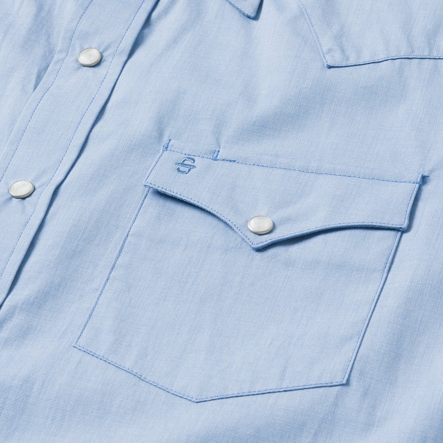 Blue End On End Solid Shirt Men