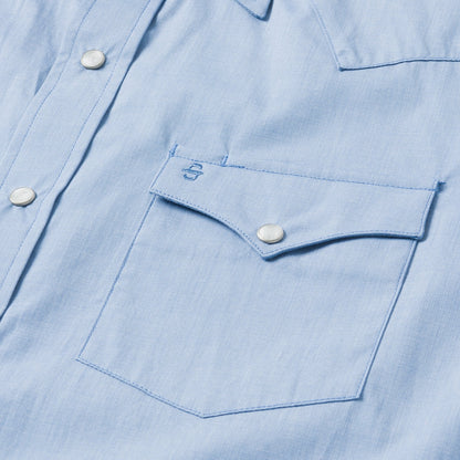 Blue End On End Solid Shirt Men