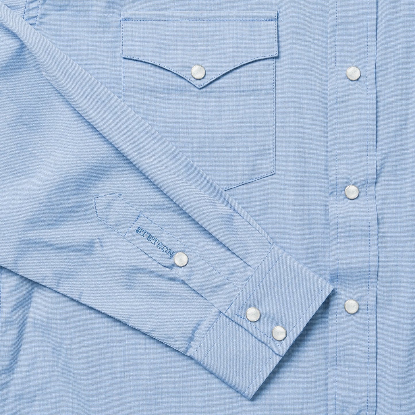 Blue End On End Solid Shirt Men