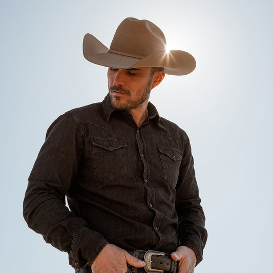 Modern Denim Western Shirt Men