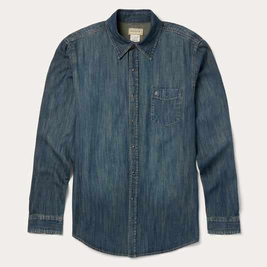 Dark Denim Western Shirt Men