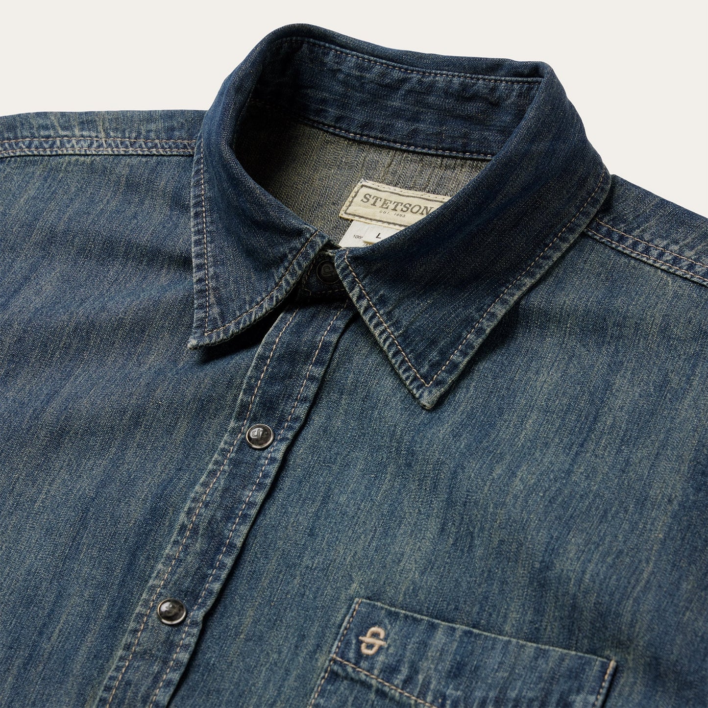 Dark Denim Western Shirt Men
