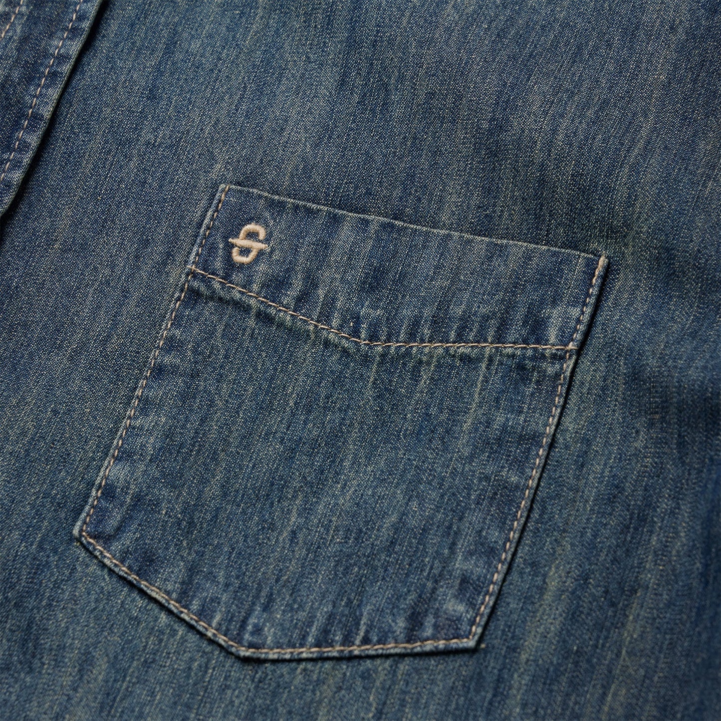 Dark Denim Western Shirt Men