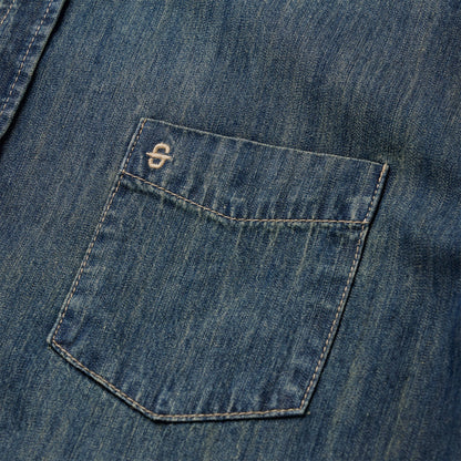Dark Denim Western Shirt Men