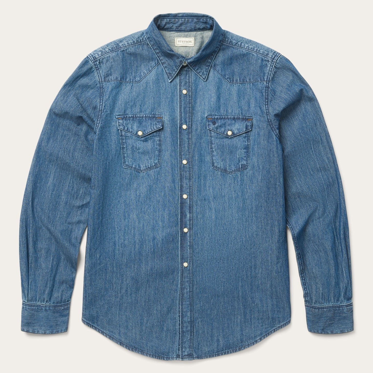 Medium Blue Denim Shirt Men