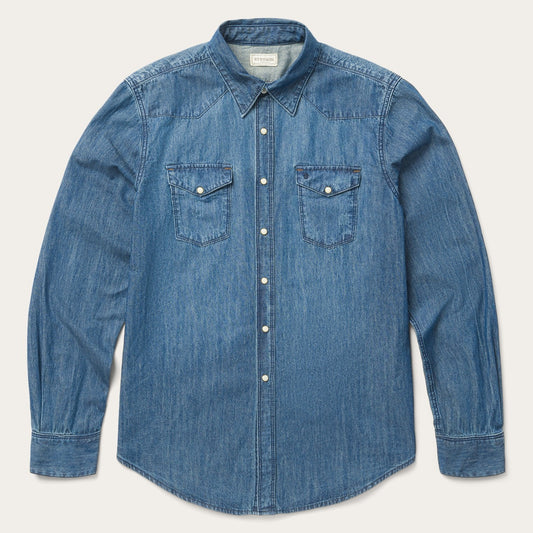 Medium Blue Denim Shirt Men