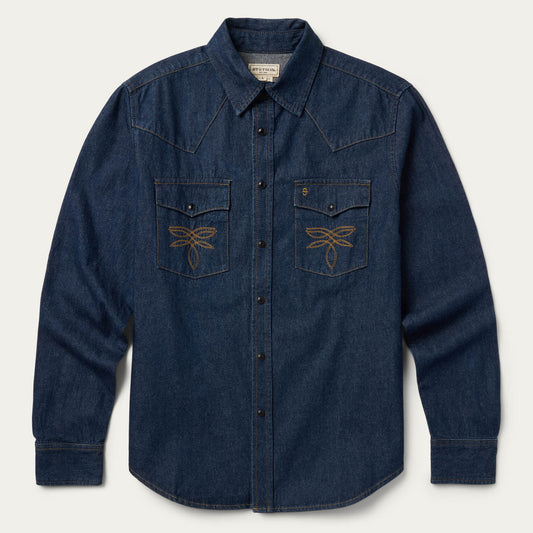 Boot Stitch Raw Denim Shirt Men