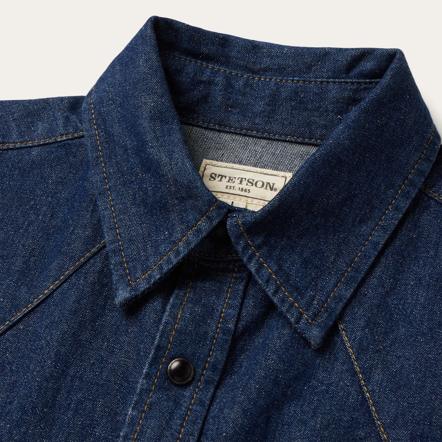 Boot Stitch Raw Denim Shirt Men