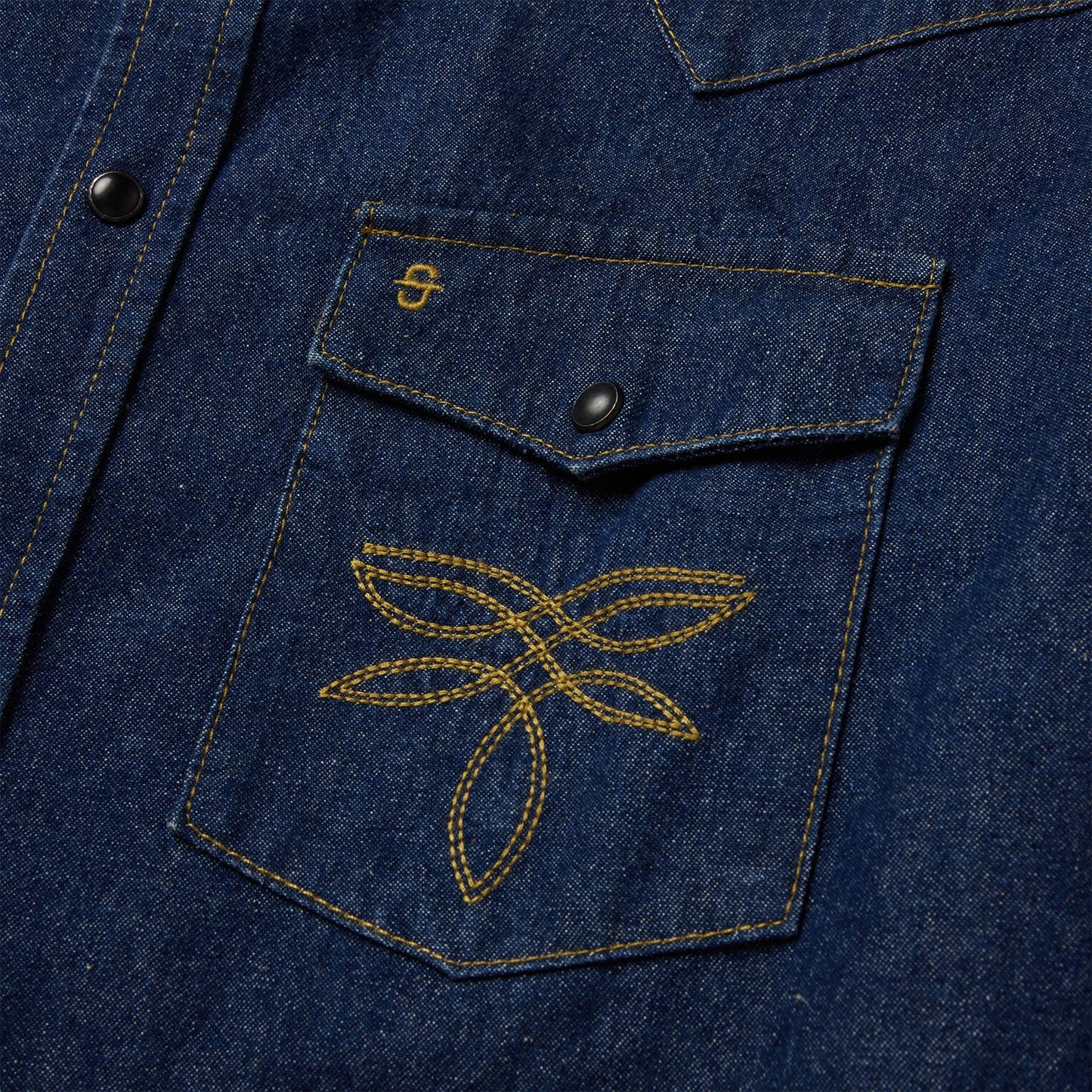 Boot Stitch Raw Denim Shirt Men