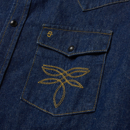 Boot Stitch Raw Denim Shirt Men