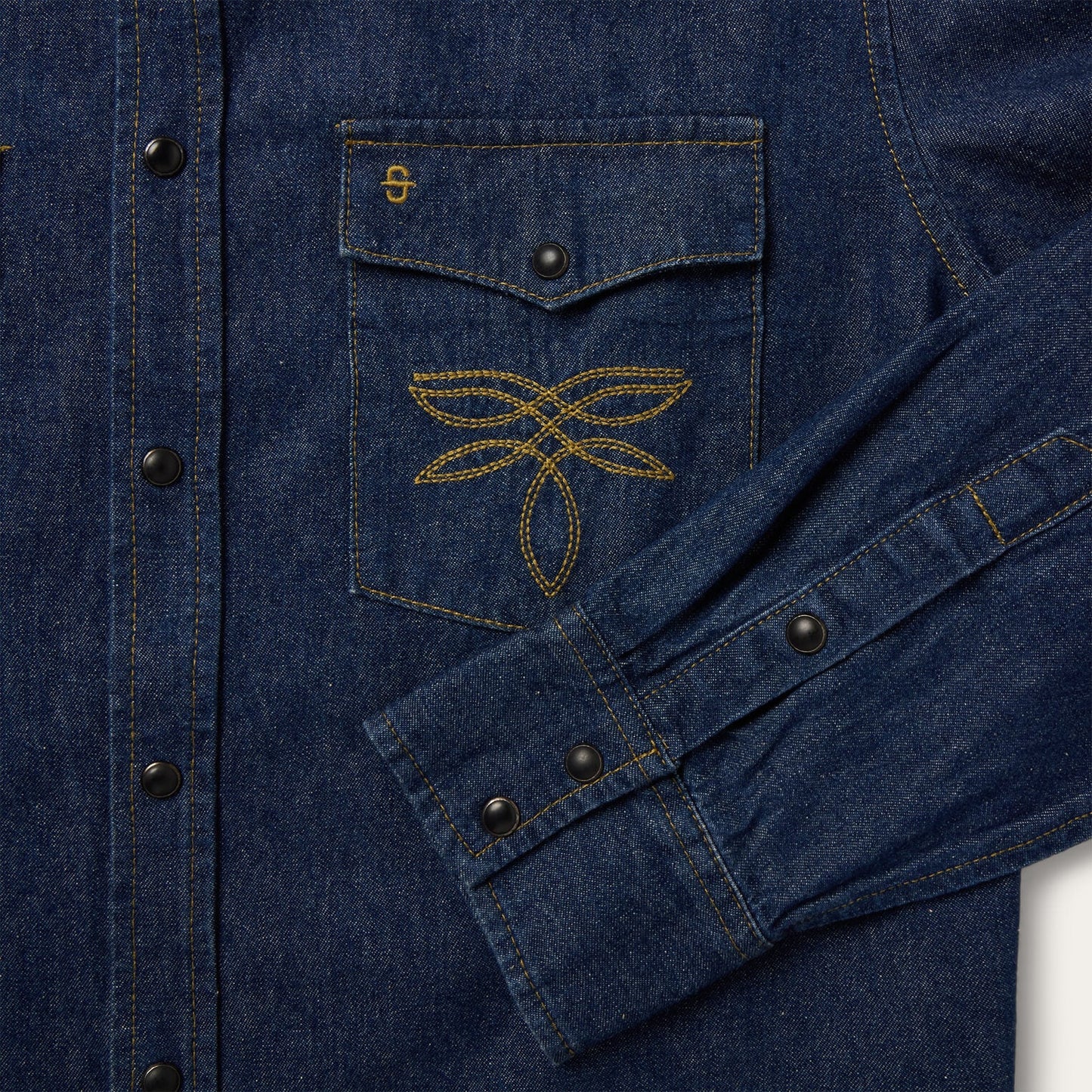 Boot Stitch Raw Denim Shirt Men