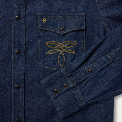 Boot Stitch Raw Denim Shirt Men