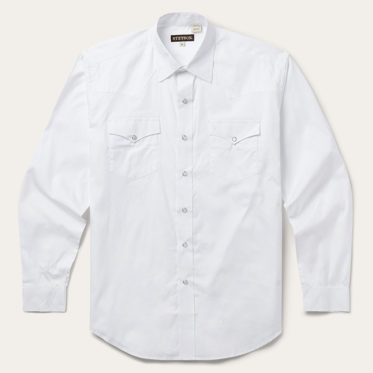 White Pinpoint Oxford Western Shirt Men