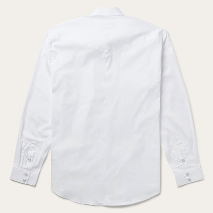 White Pinpoint Oxford Western Shirt Men