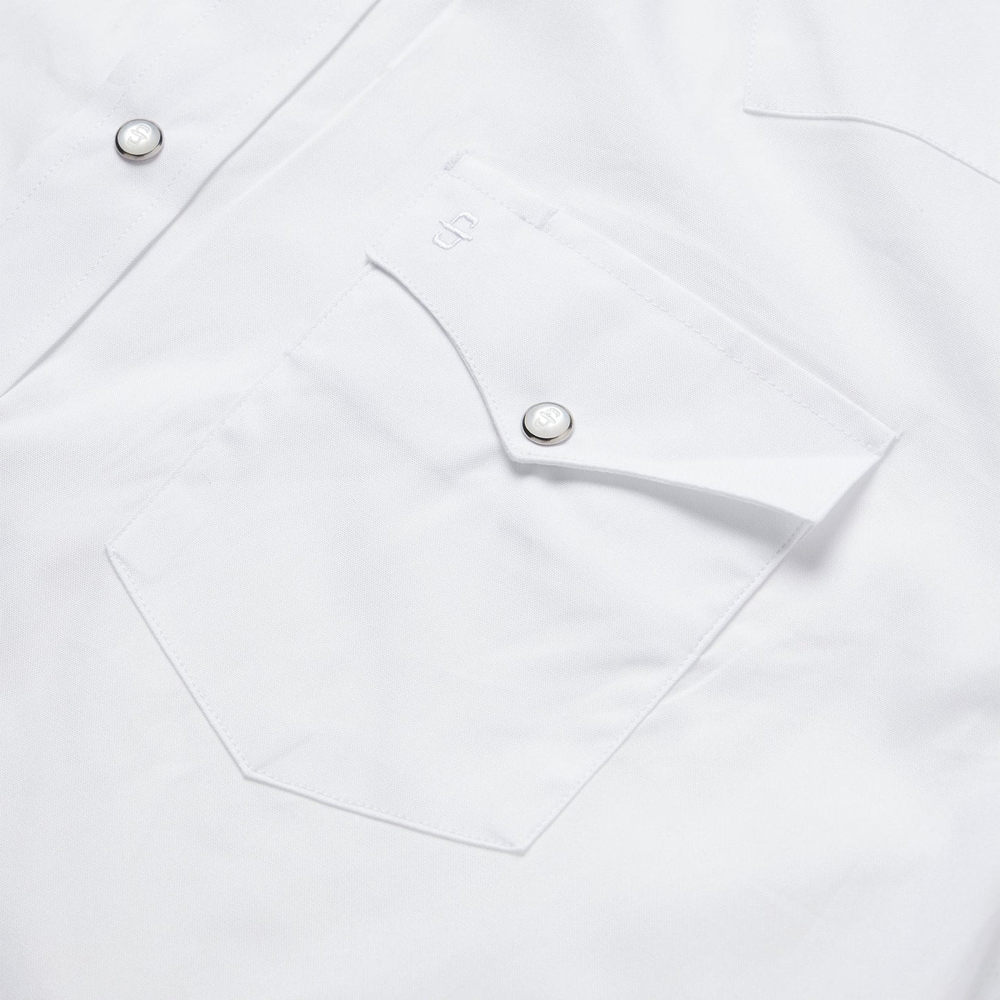 White Pinpoint Oxford Western Shirt Men