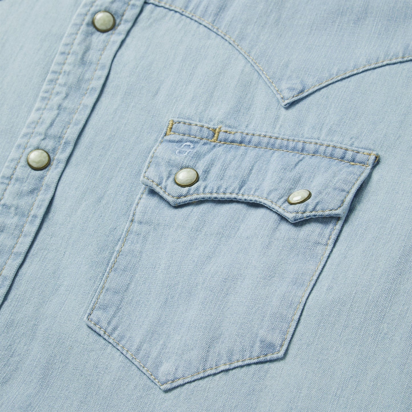 Light Blue Denim Western Shirt Men