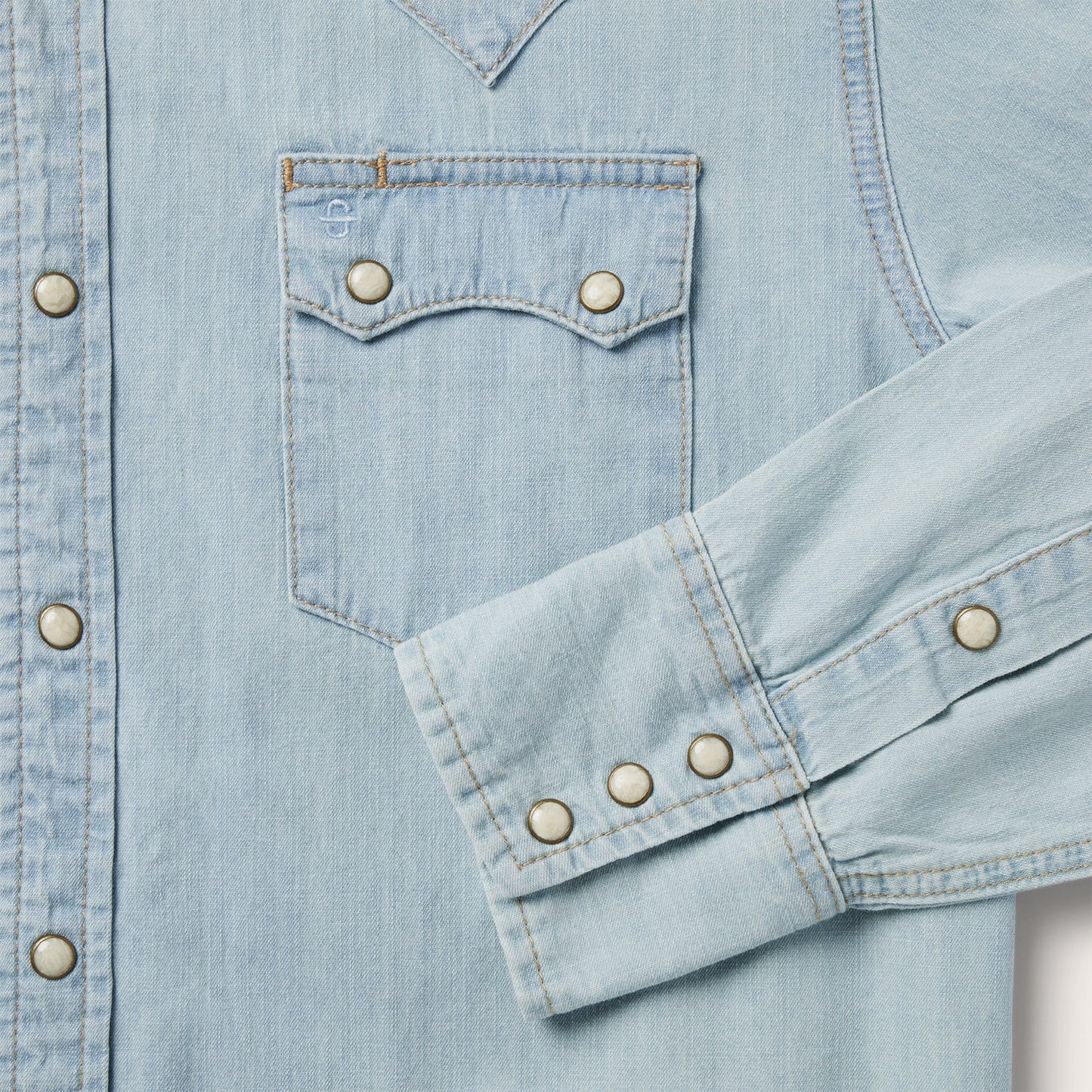 Light Blue Denim Western Shirt Men
