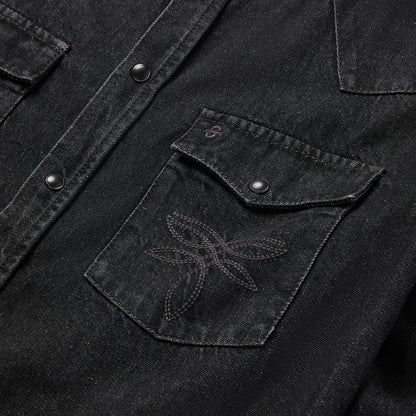 Boot Stitch Denim Shirt Men