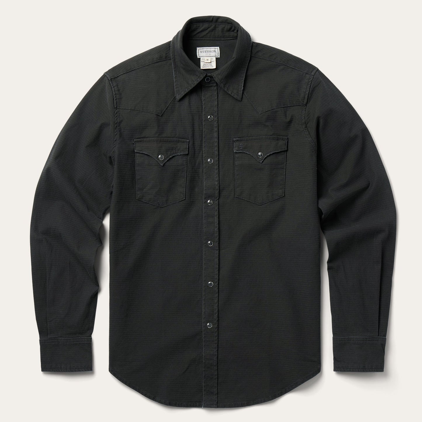 Charcoal Corded Denim Shirt Men