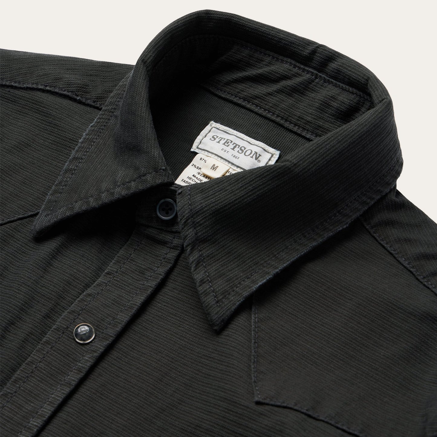 Charcoal Corded Denim Shirt Men