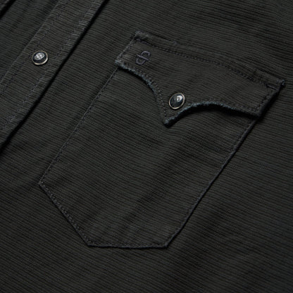 Charcoal Corded Denim Shirt Men