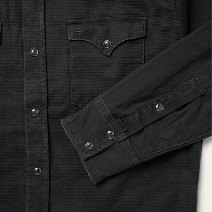 Charcoal Corded Denim Shirt Men