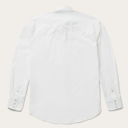 Classic Solid Snap Poplin Shirt In Optic White Men