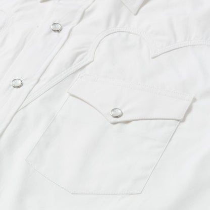 Classic Solid Snap Poplin Shirt In Optic White Men