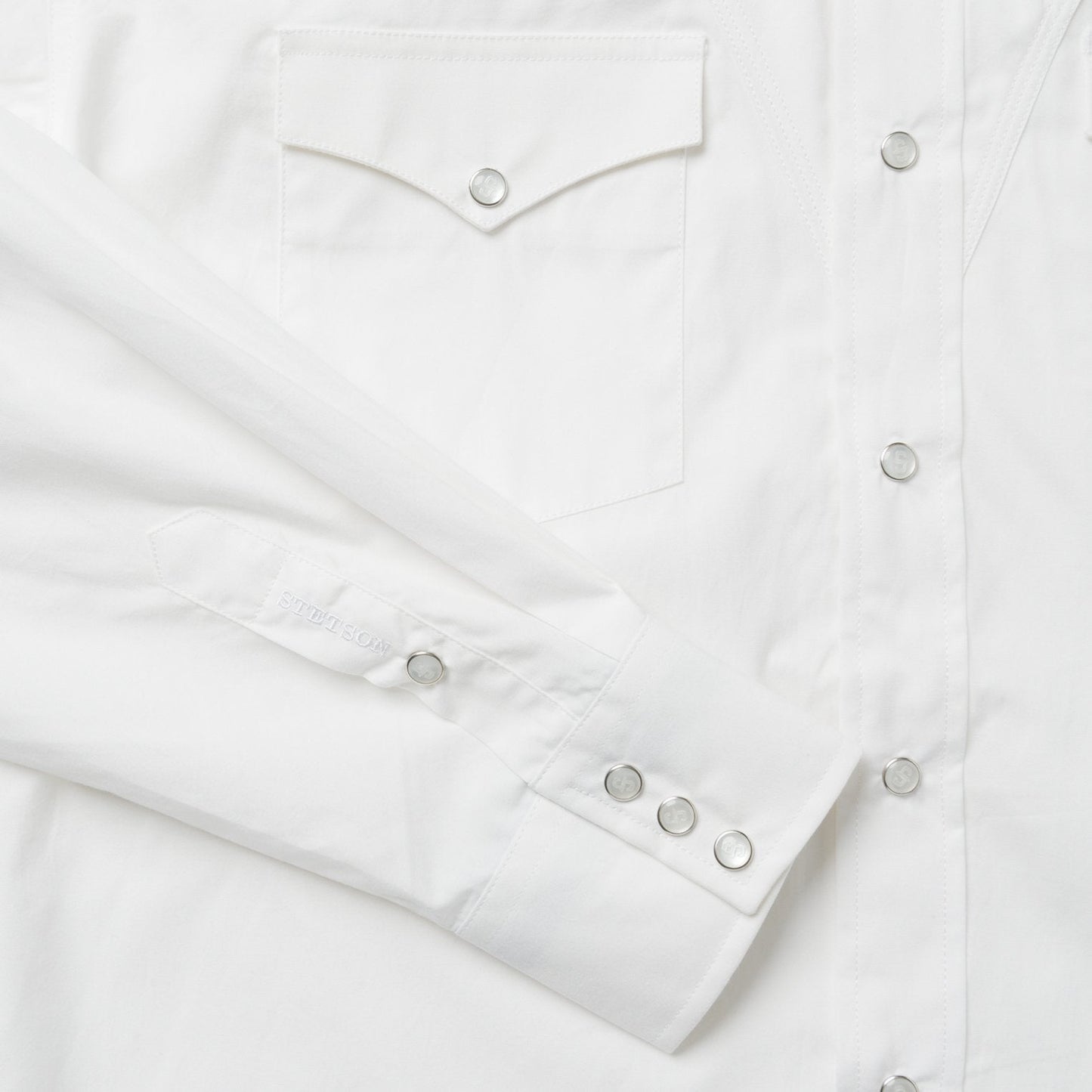 Classic Solid Snap Poplin Shirt In Optic White Men