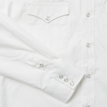 Classic Solid Snap Poplin Shirt In Optic White Men