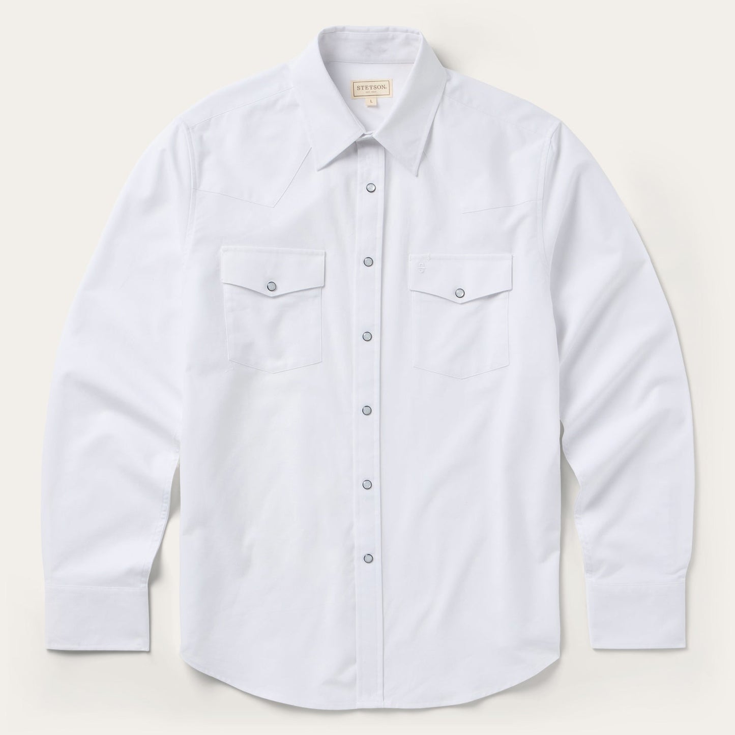 White Oxford Western Shirt Men